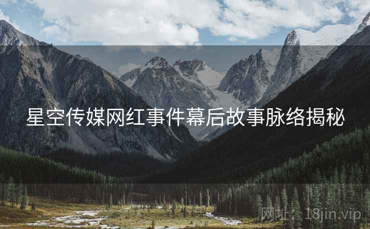 星空传媒网红事件幕后故事脉络揭秘