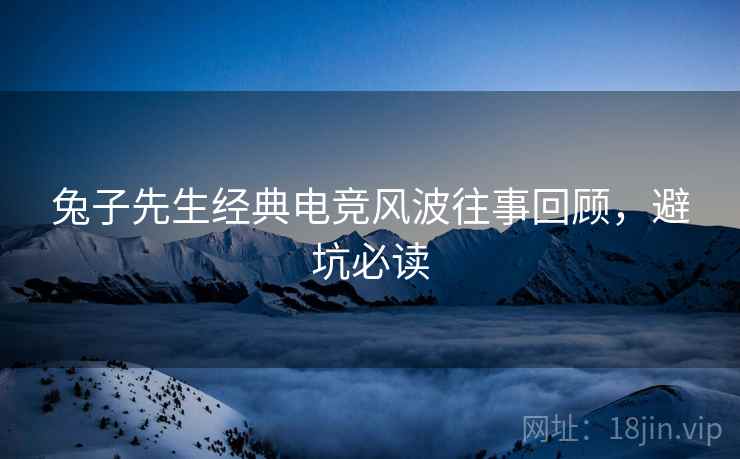 兔子先生经典电竞风波往事回顾，避坑必读