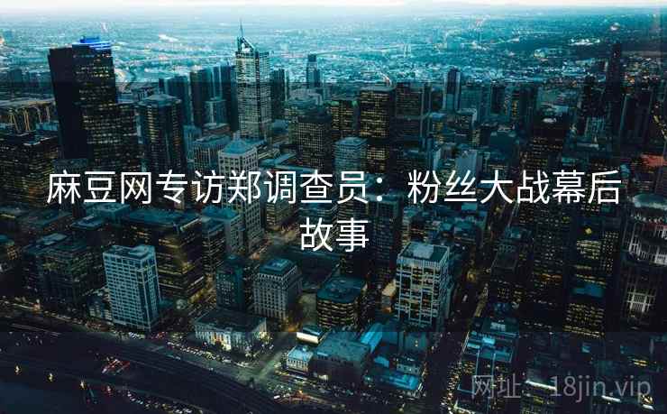 麻豆网专访郑调查员：粉丝大战幕后故事